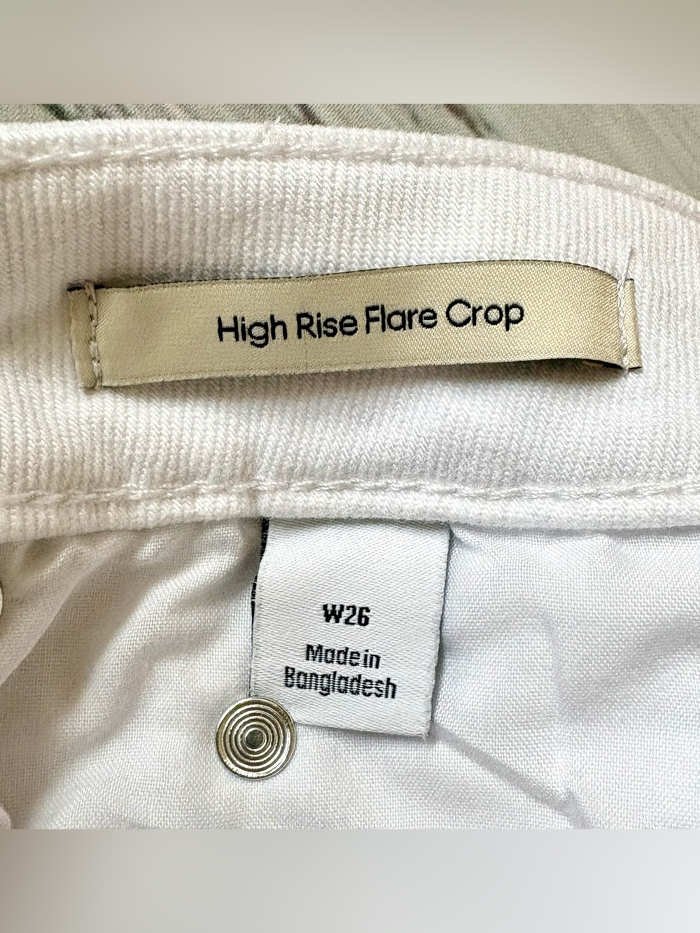 NWT Calvin Klein High Rise Flare Crop Jeans White Stretch Size 26 - Picture 12 of 16